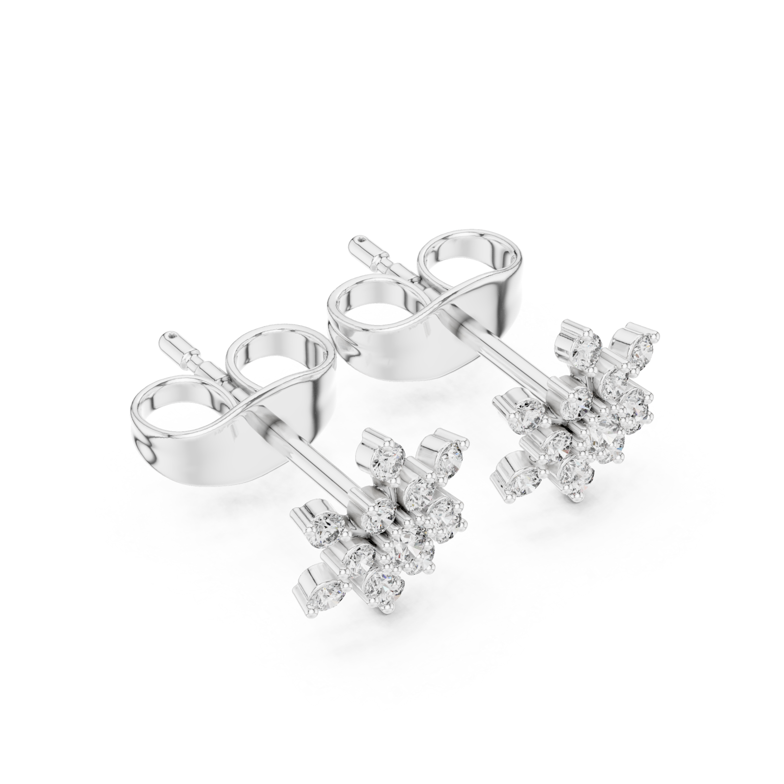  White Gold Blooming Elegance Petite Earrings Right View