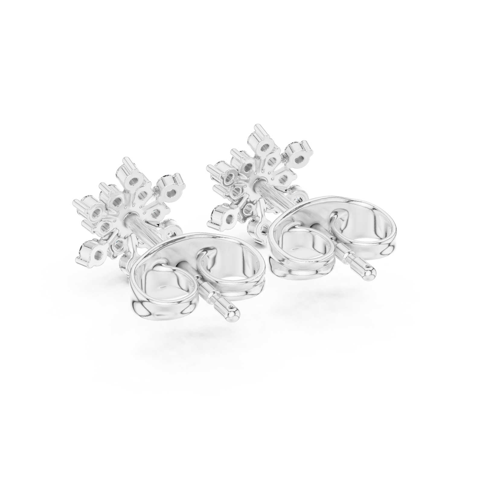  White Gold Blooming Elegance Petite Earrings Side View