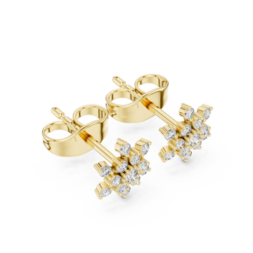 Gold Blooming Elegance Petite Earrings Right View
