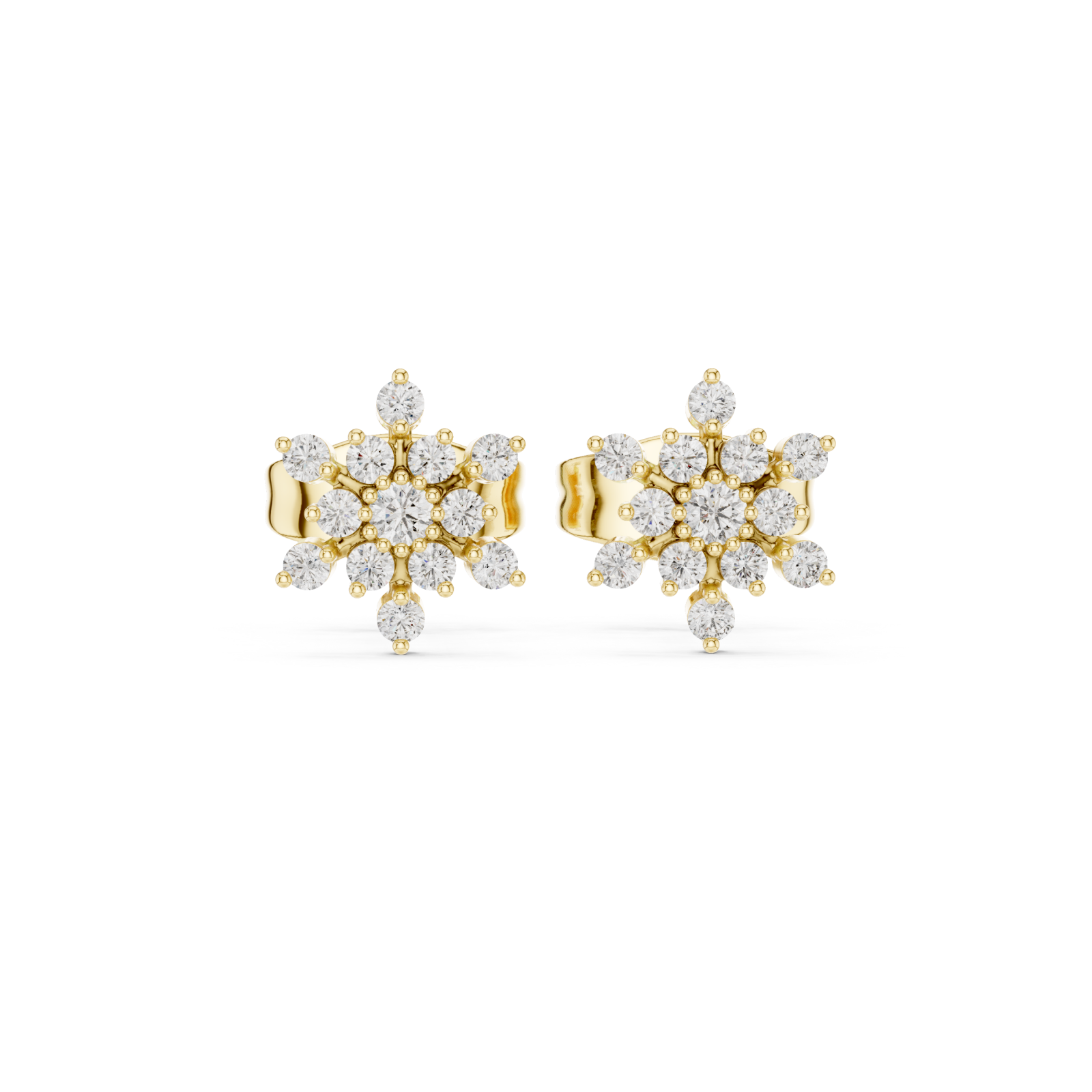  Gold Blooming Elegance Petite Earrings Front View