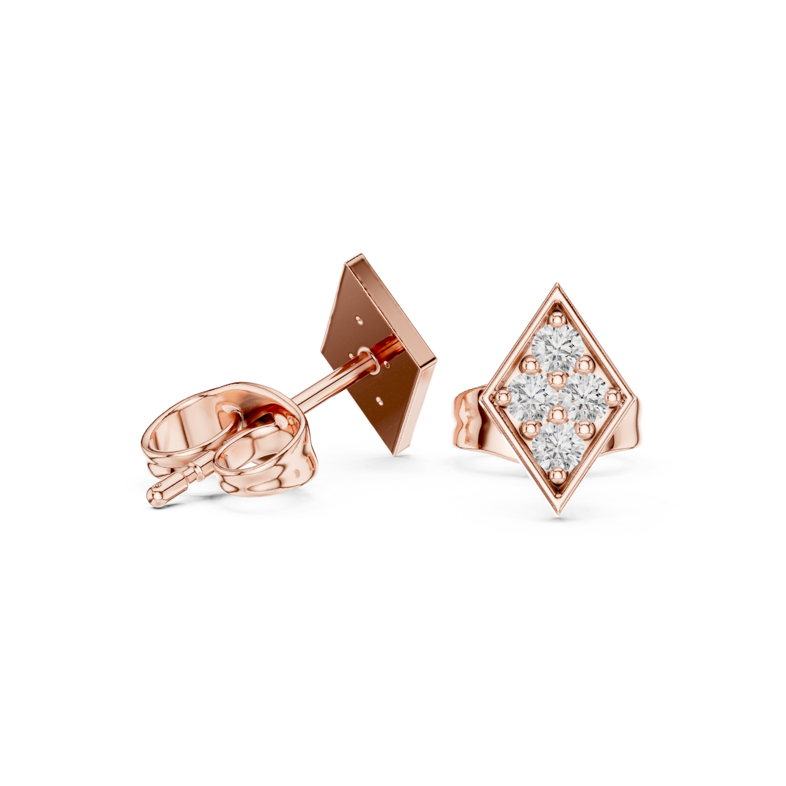  Rose Gold Celestial Gleam Stud Earrings Left View