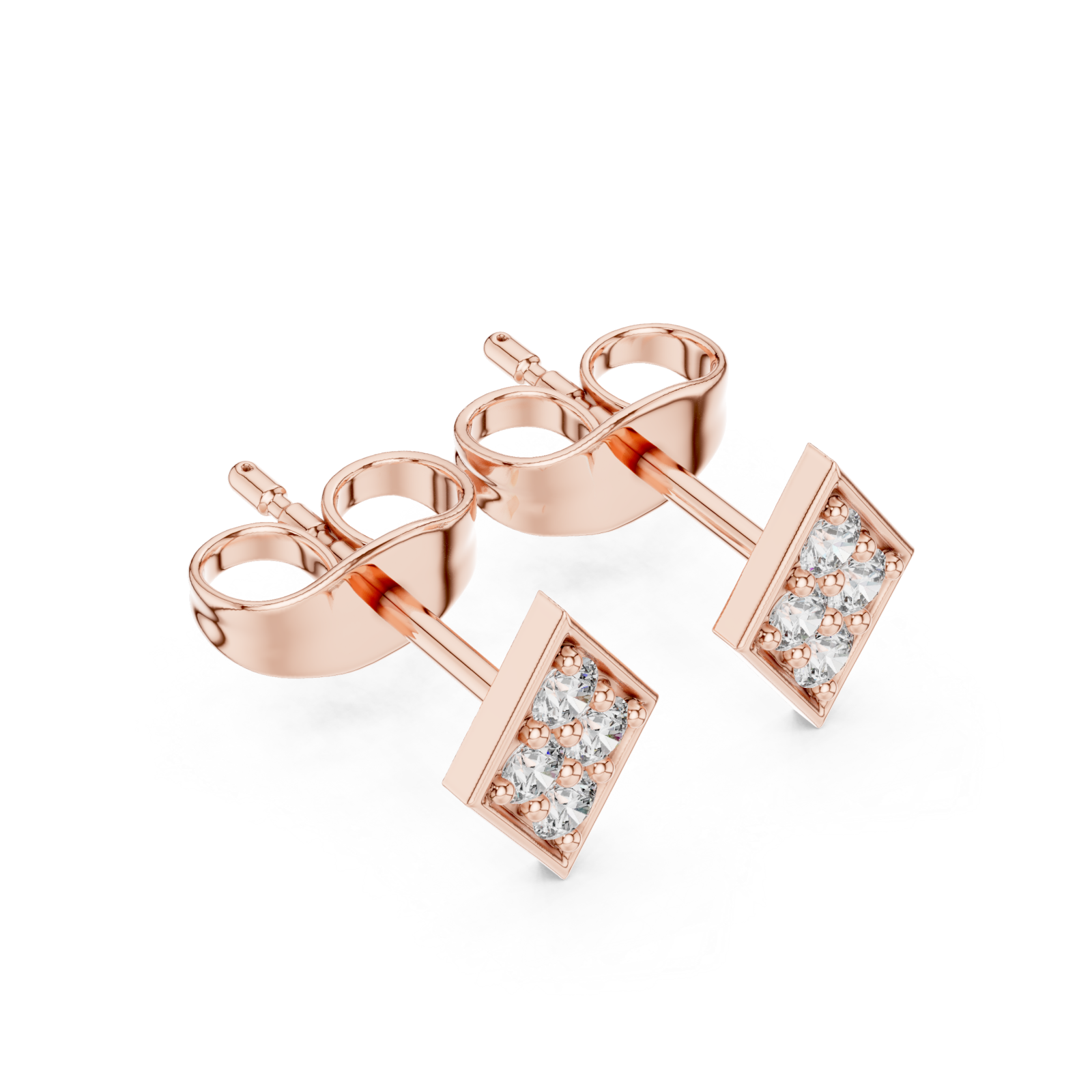  Rose Gold Celestial Gleam Stud Earrings Right View