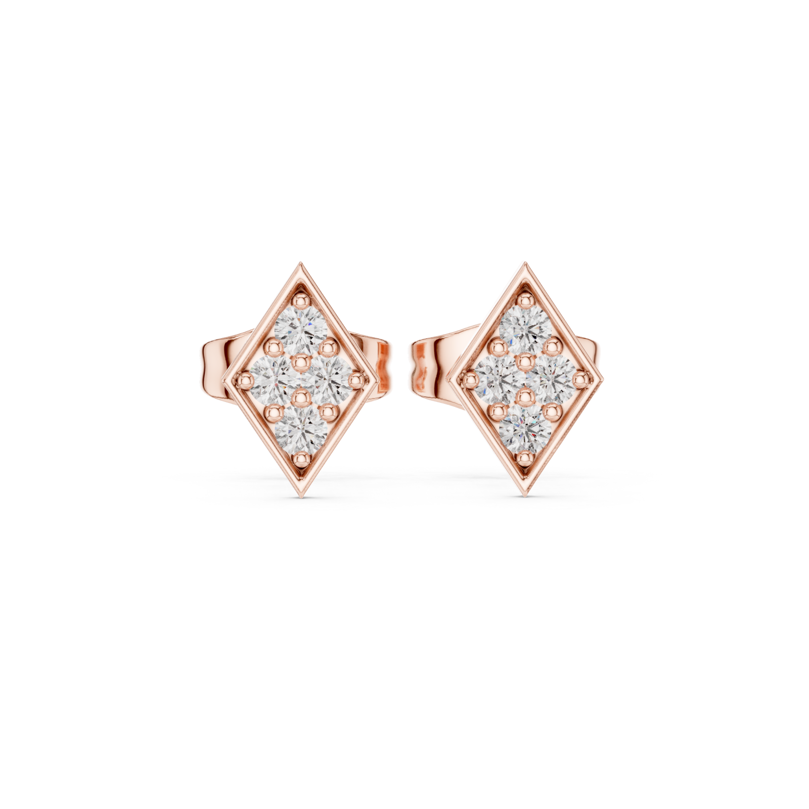  Rose Gold Celestial Gleam Stud Earrings Front View