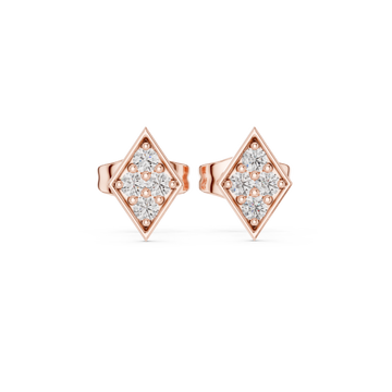  Rose Gold Celestial Gleam Stud Earrings Front View