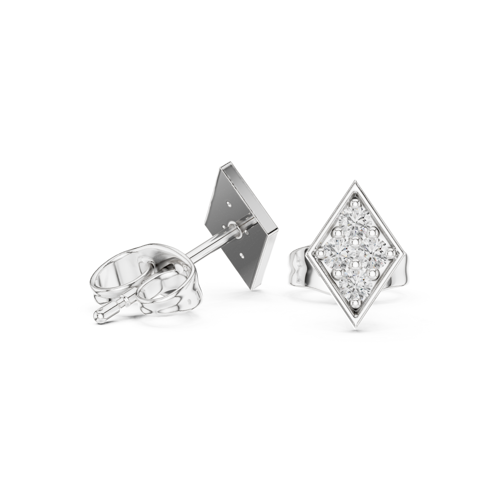  White Gold Celestial Gleam Stud Earrings Left View