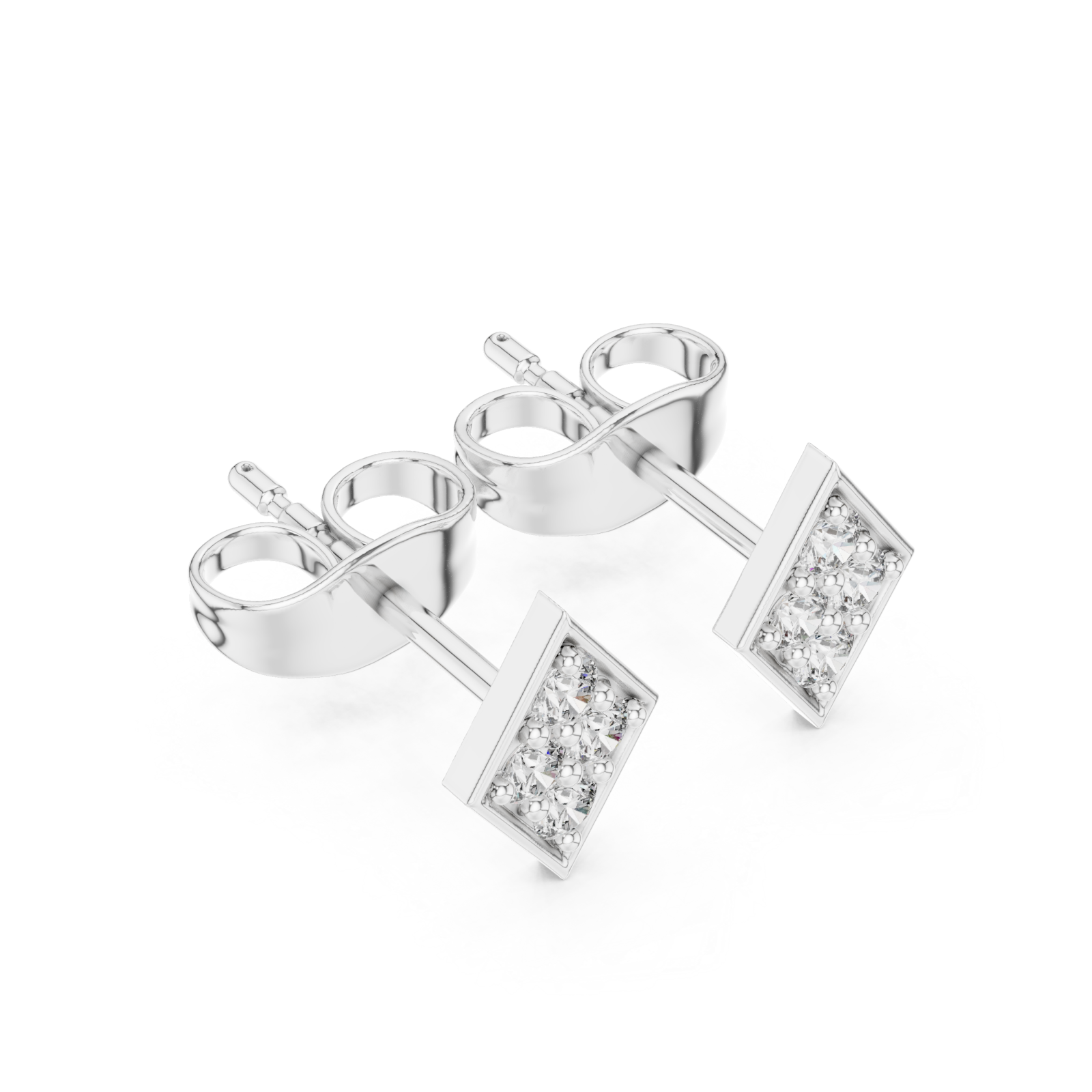  White Gold Celestial Gleam Stud Earrings Right View