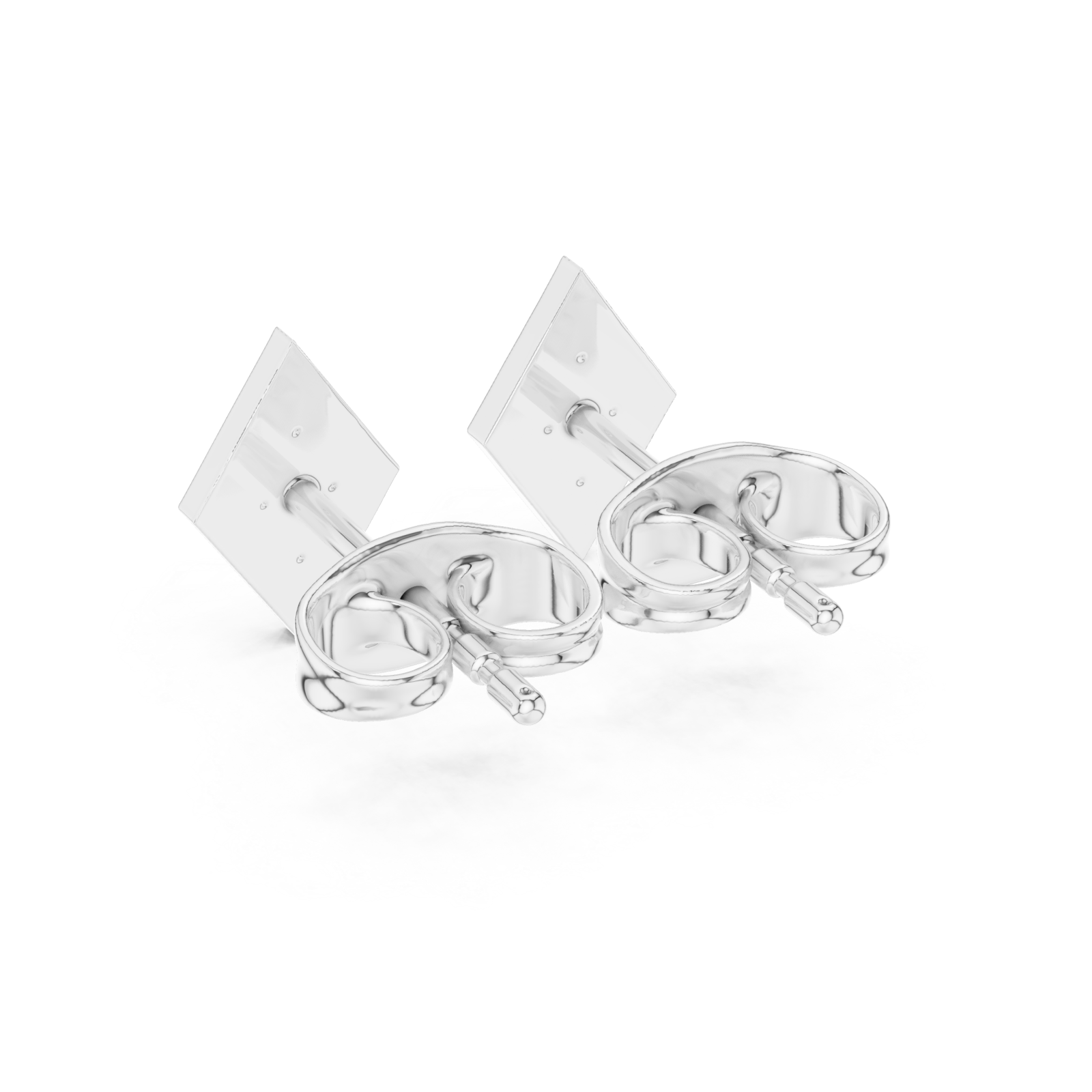  White Gold Celestial Gleam Stud Earrings Side View