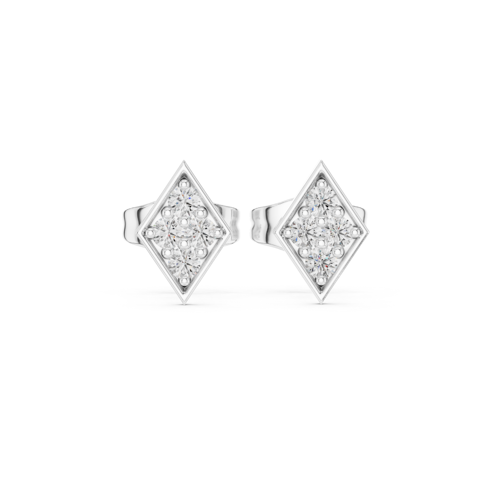  White Gold Celestial Gleam Stud Earrings Front View