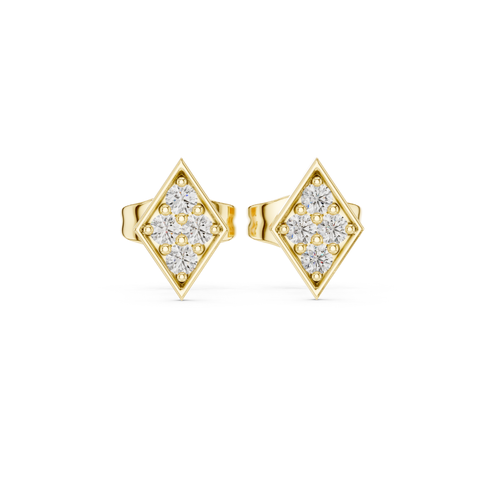  Gold Celestial Gleam Stud Earrings Front View