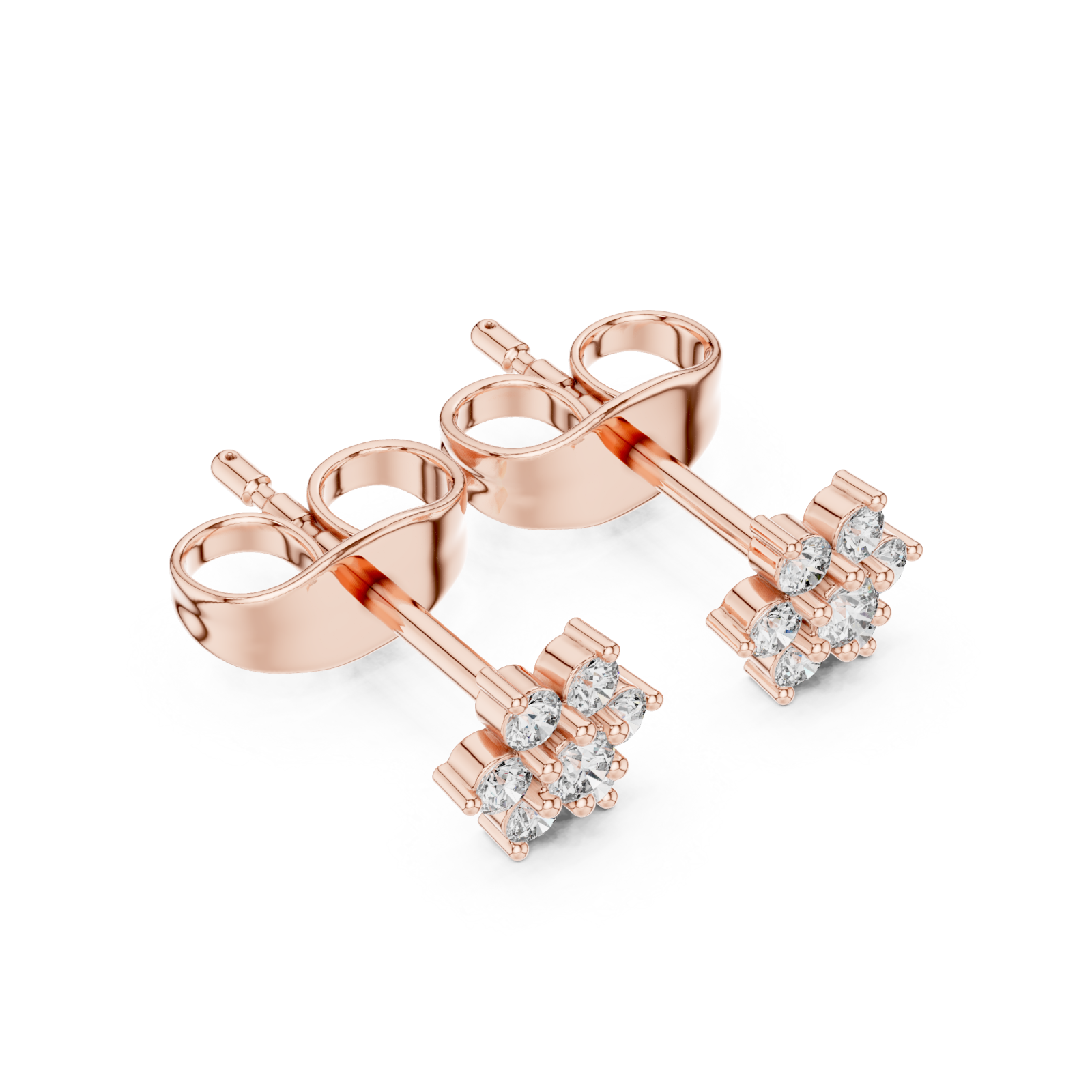  Rose Gold Twilight Blossom Sparkle Earrings Right View
