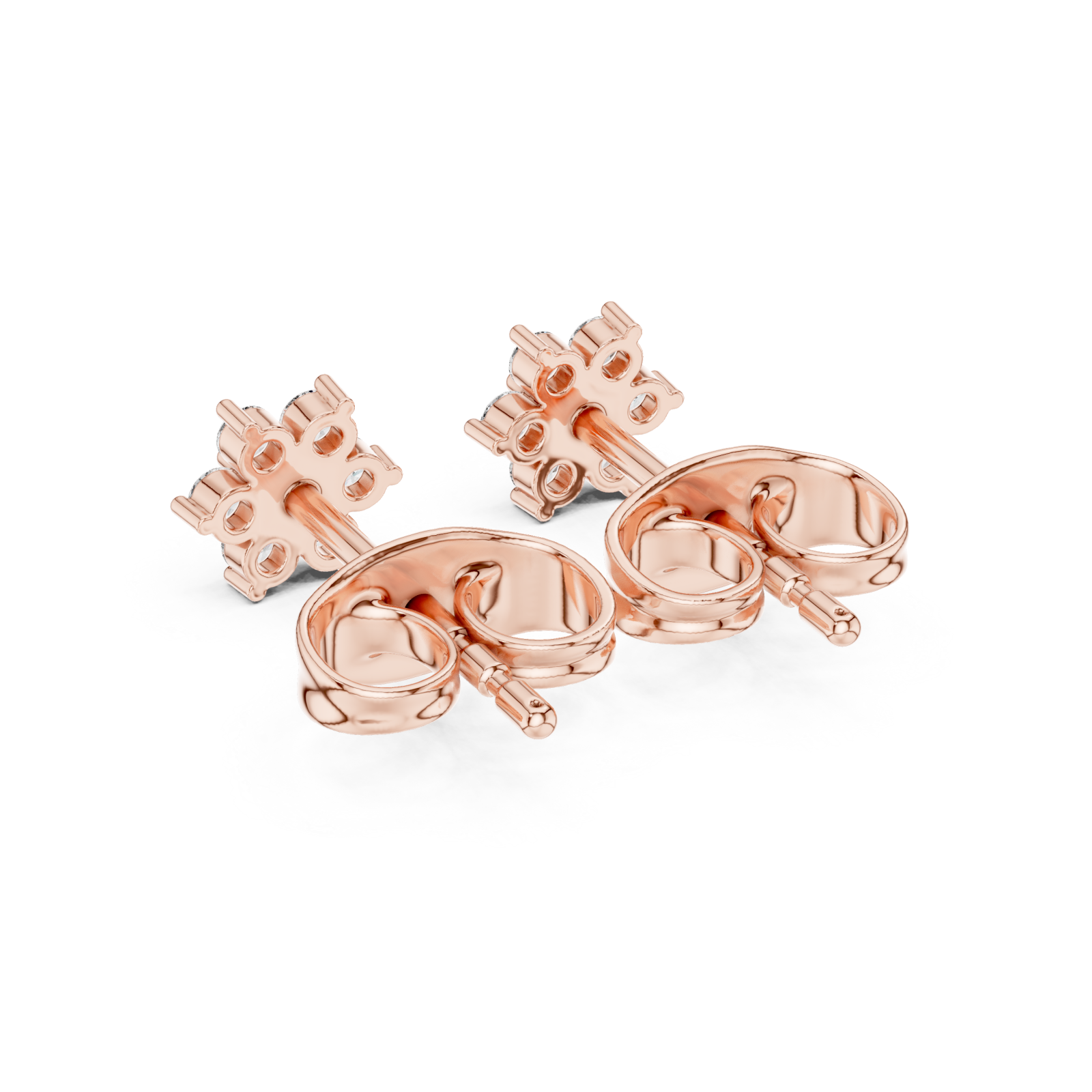  Rose Gold Twilight Blossom Sparkle Earrings Side View