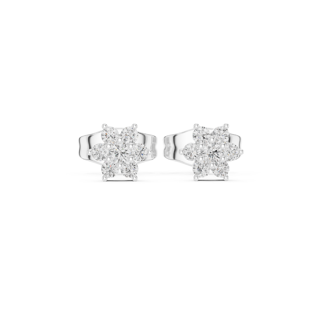  White Gold Twilight Blossom Sparkle Earrings Right View