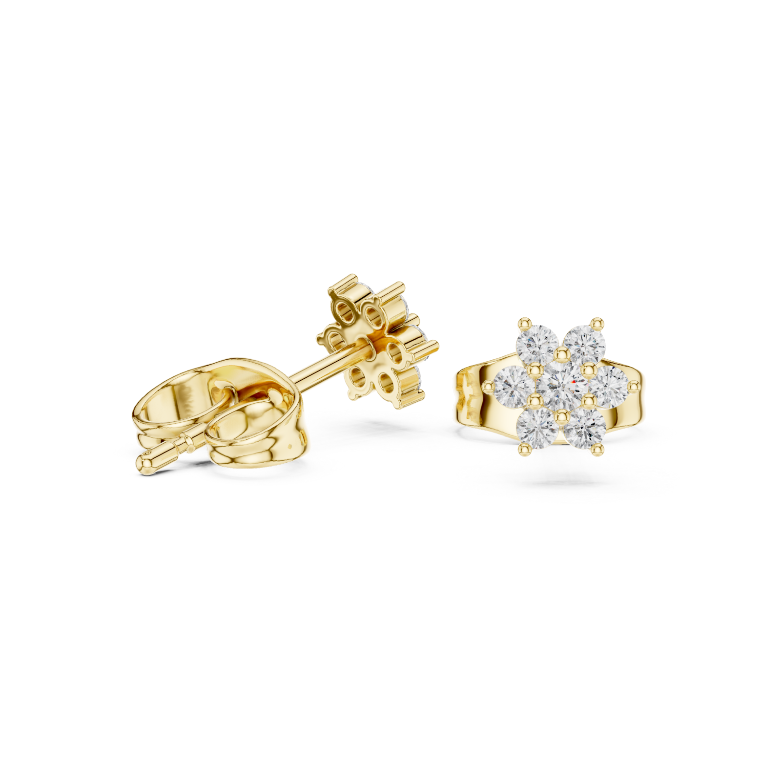  Gold Twilight Blossom Sparkle Earrings Left View