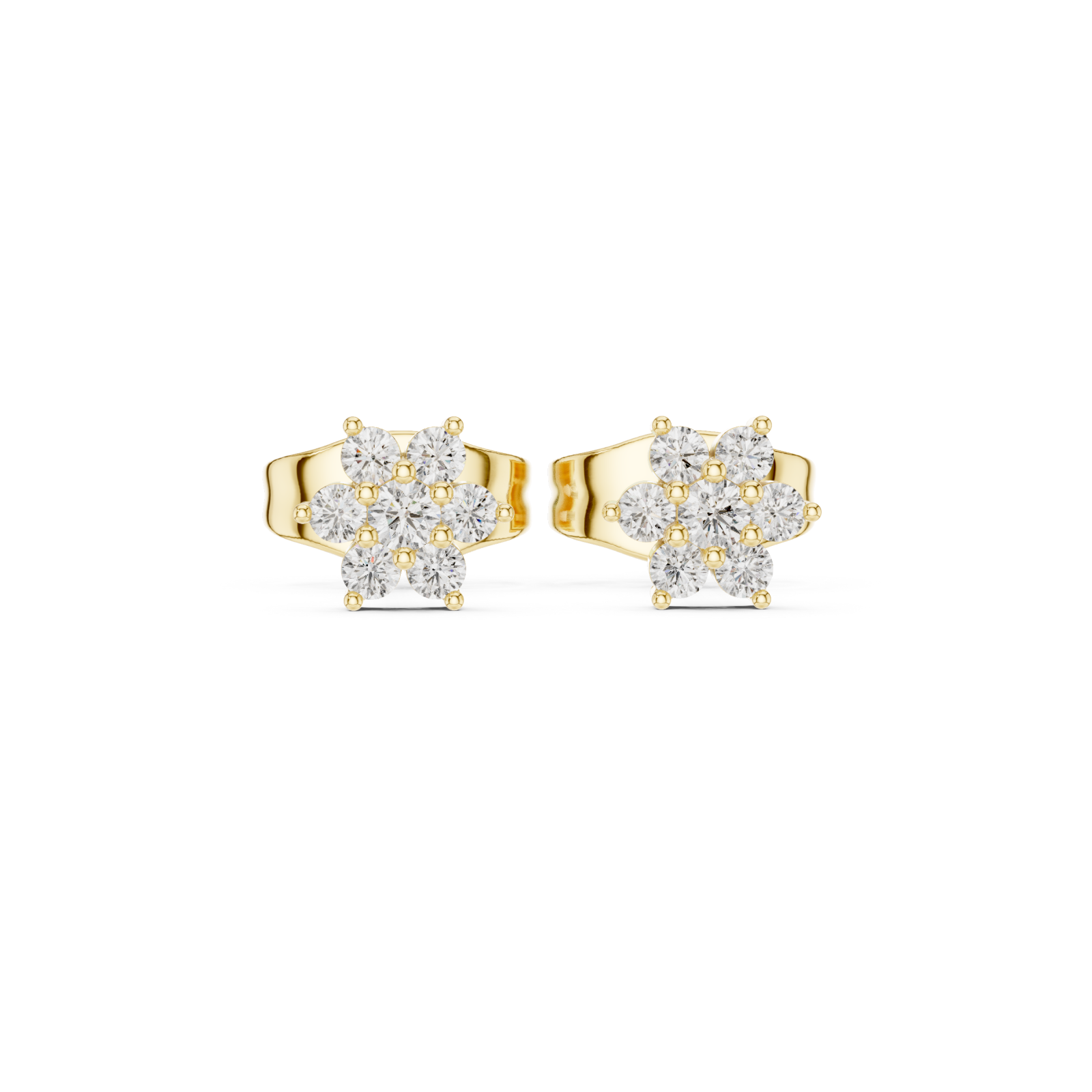  Gold Twilight Blossom Sparkle Earrings Front View