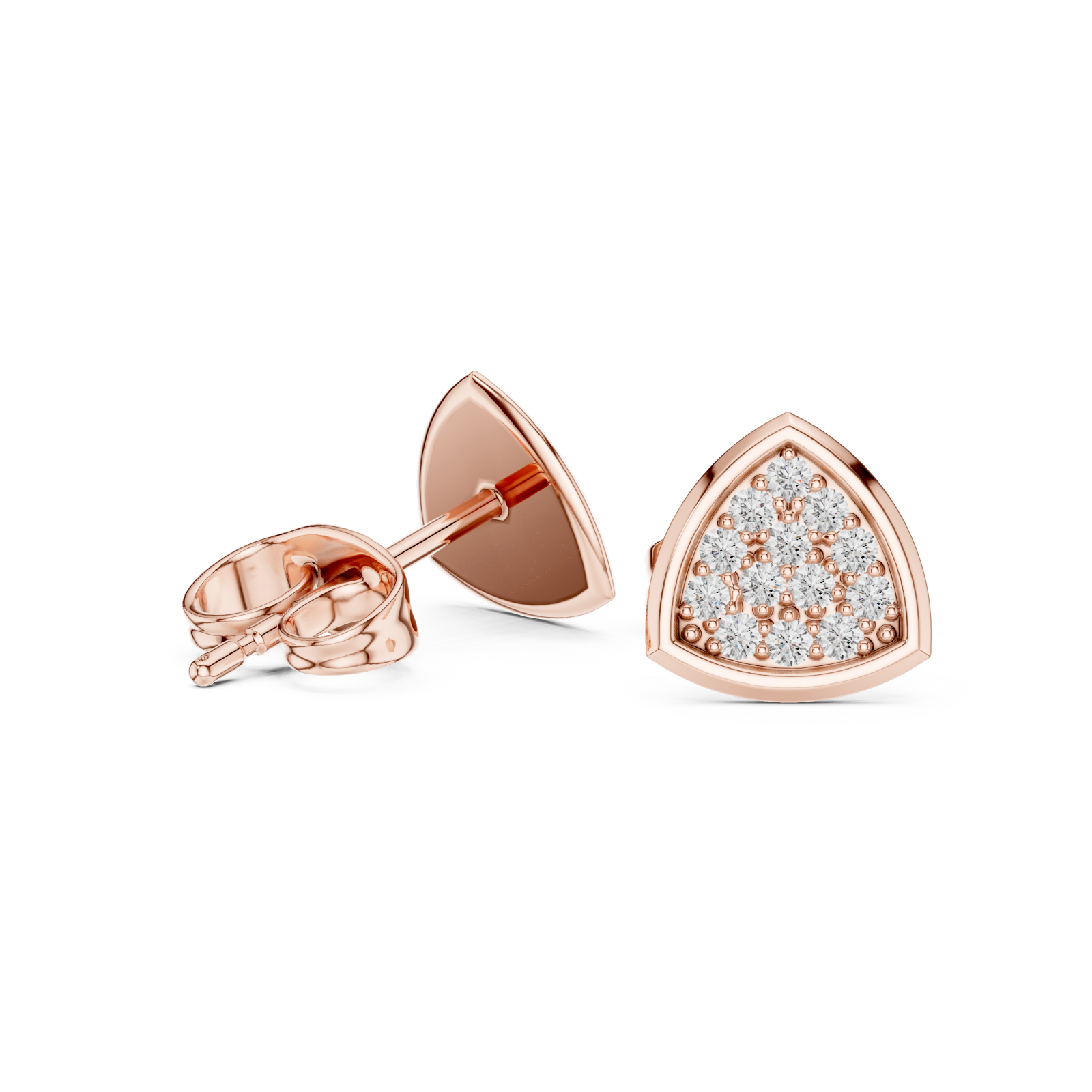  Rose Gold Secret Garden Dewdrop Sparkle Studs Left View