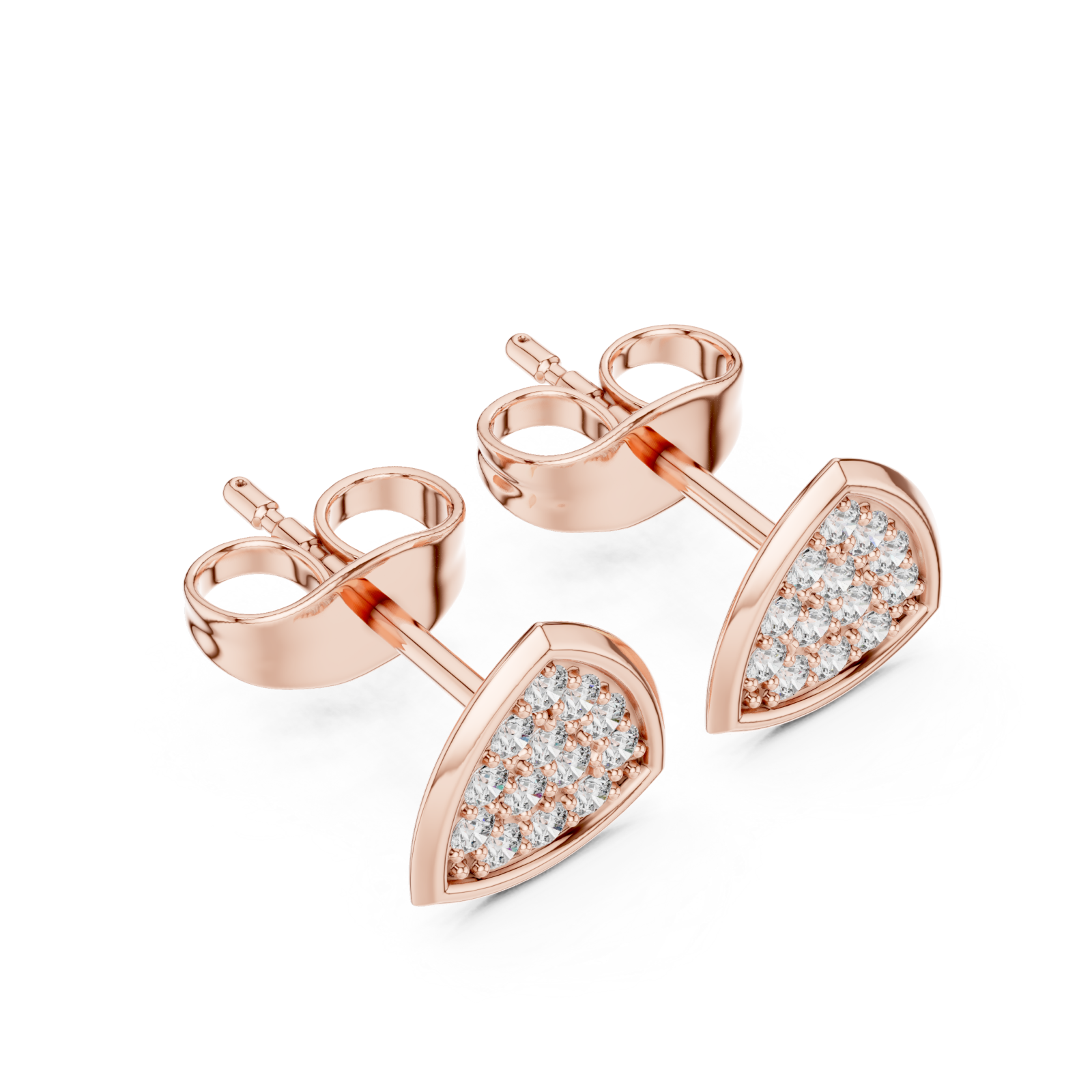  Rose Gold Secret Garden Dewdrop Sparkle Studs Right View