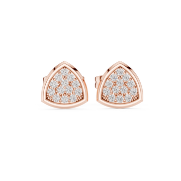  Rose Gold Secret Garden Dewdrop Sparkle Studs Front View
