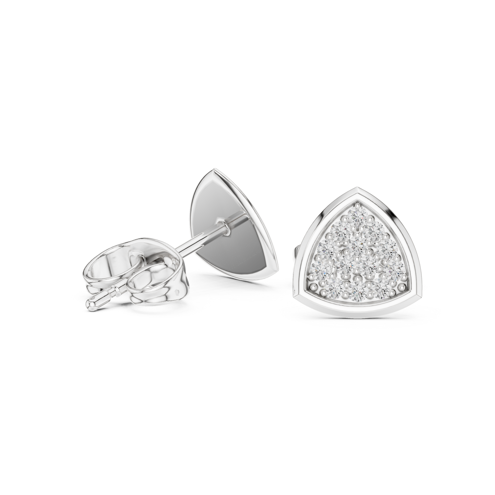  White Gold Secret Garden Dewdrop Sparkle Studs Left View
