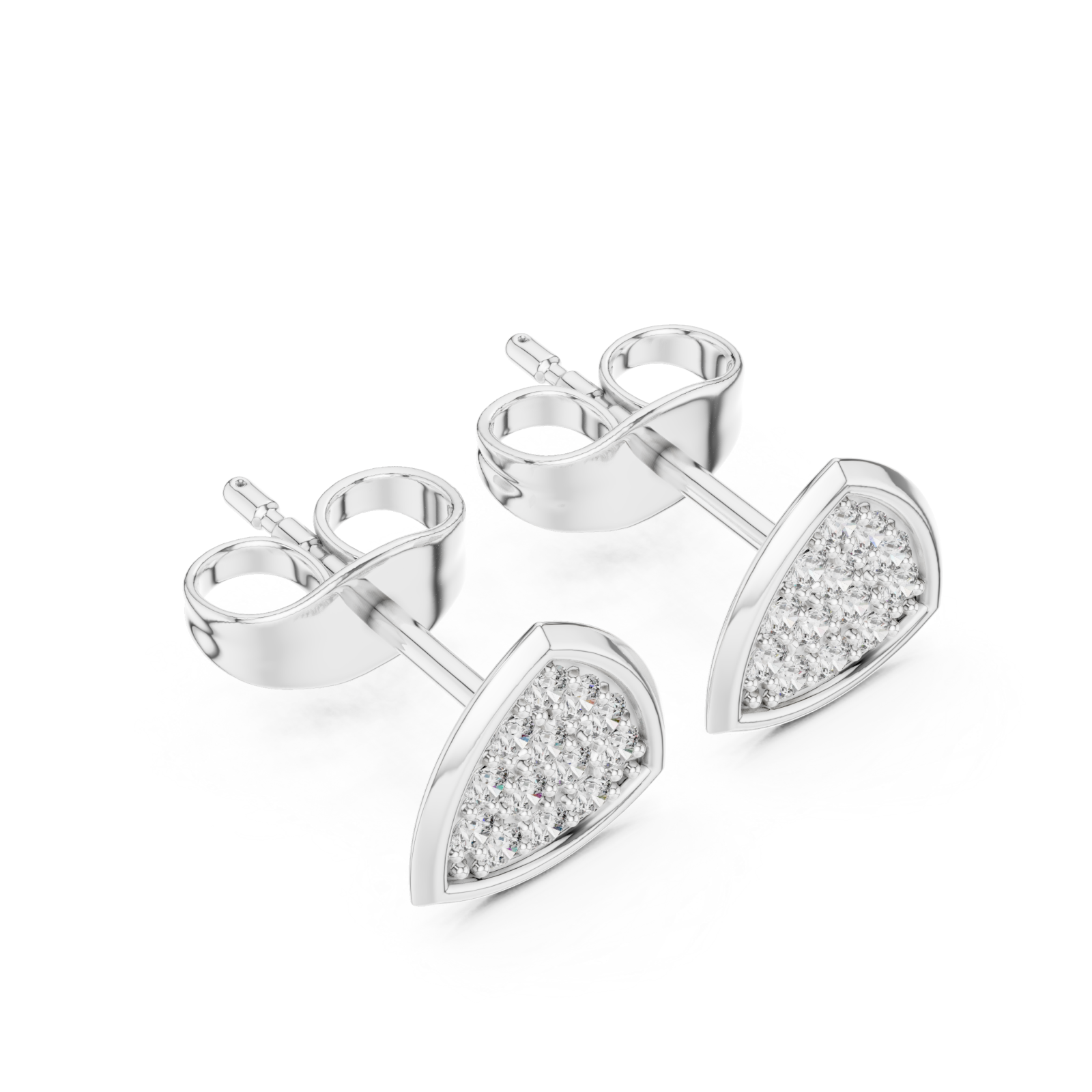  White Gold Secret Garden Dewdrop Sparkle Studs Right View