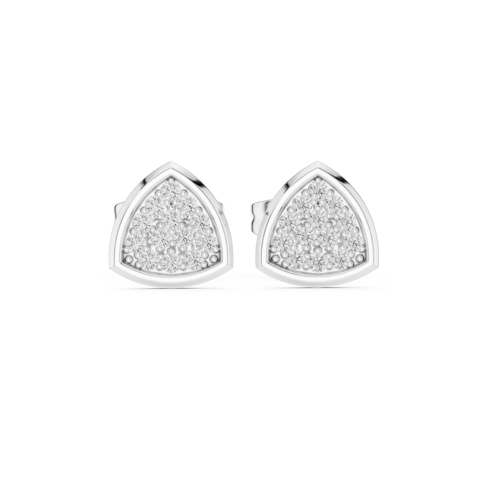  White Gold Secret Garden Dewdrop Sparkle Studs Front View