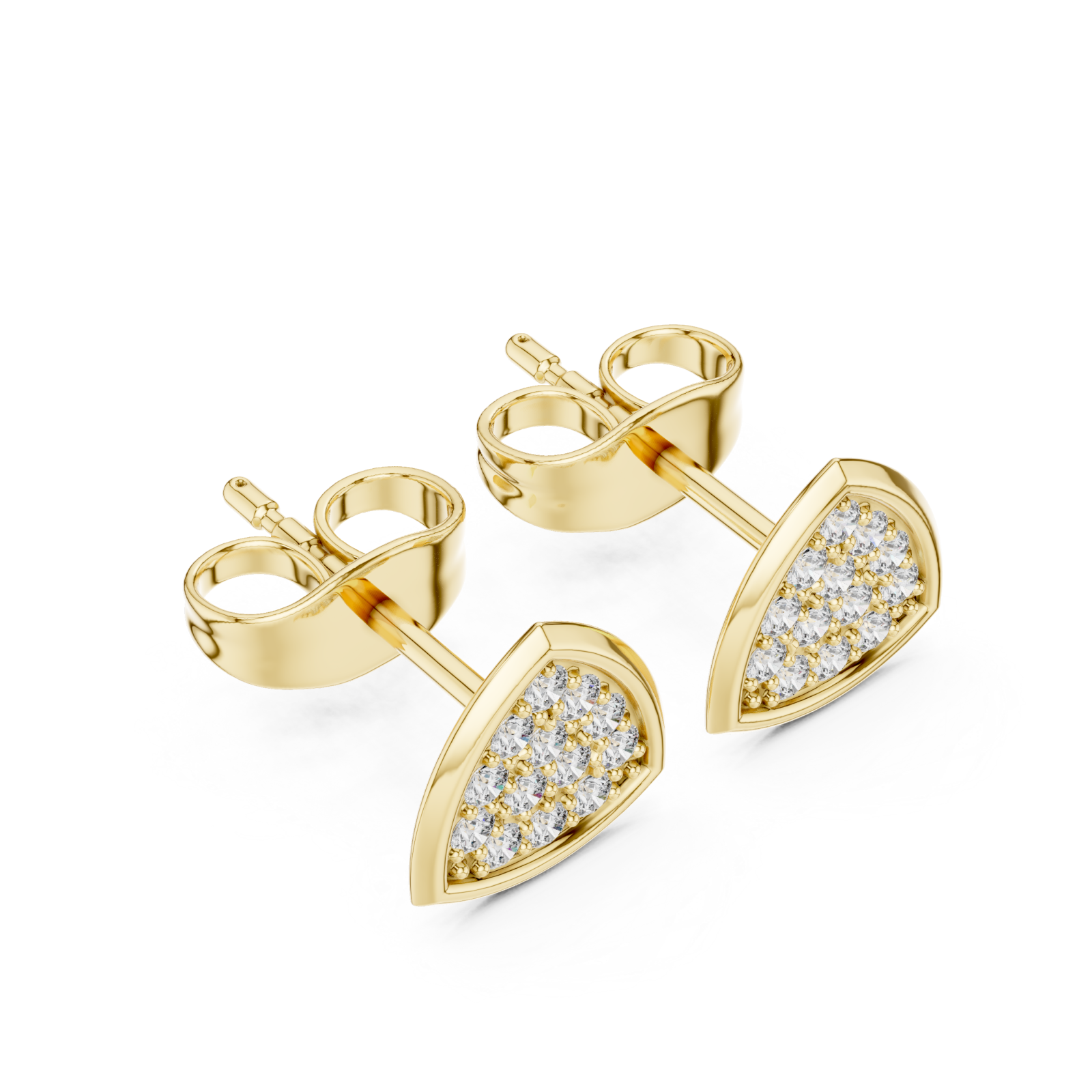 Gold Secret Garden Dewdrop Sparkle Studs Right View