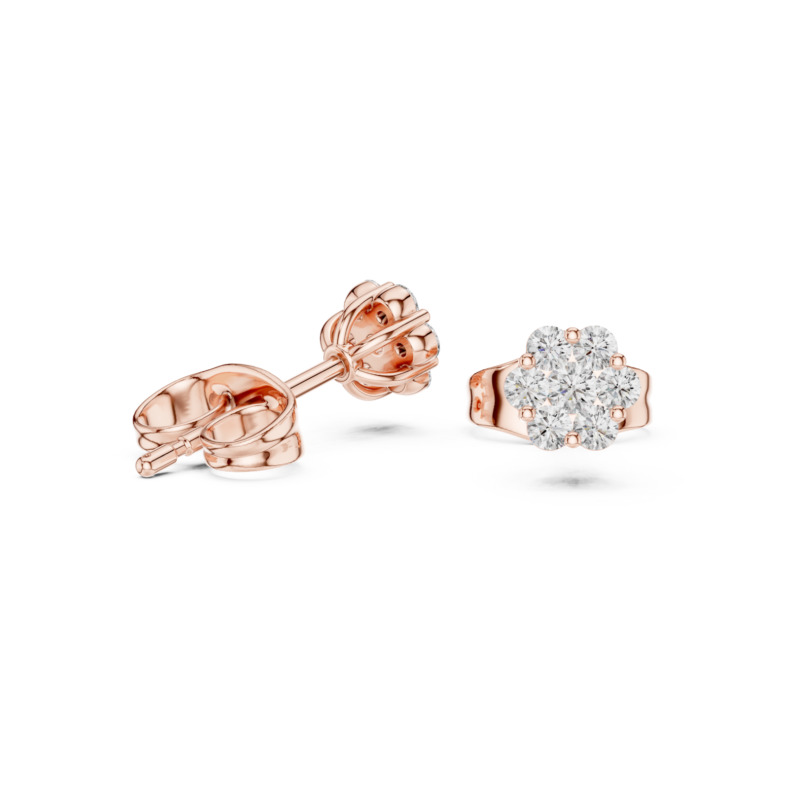  Rose Gold Petal Radiance Studs Left View