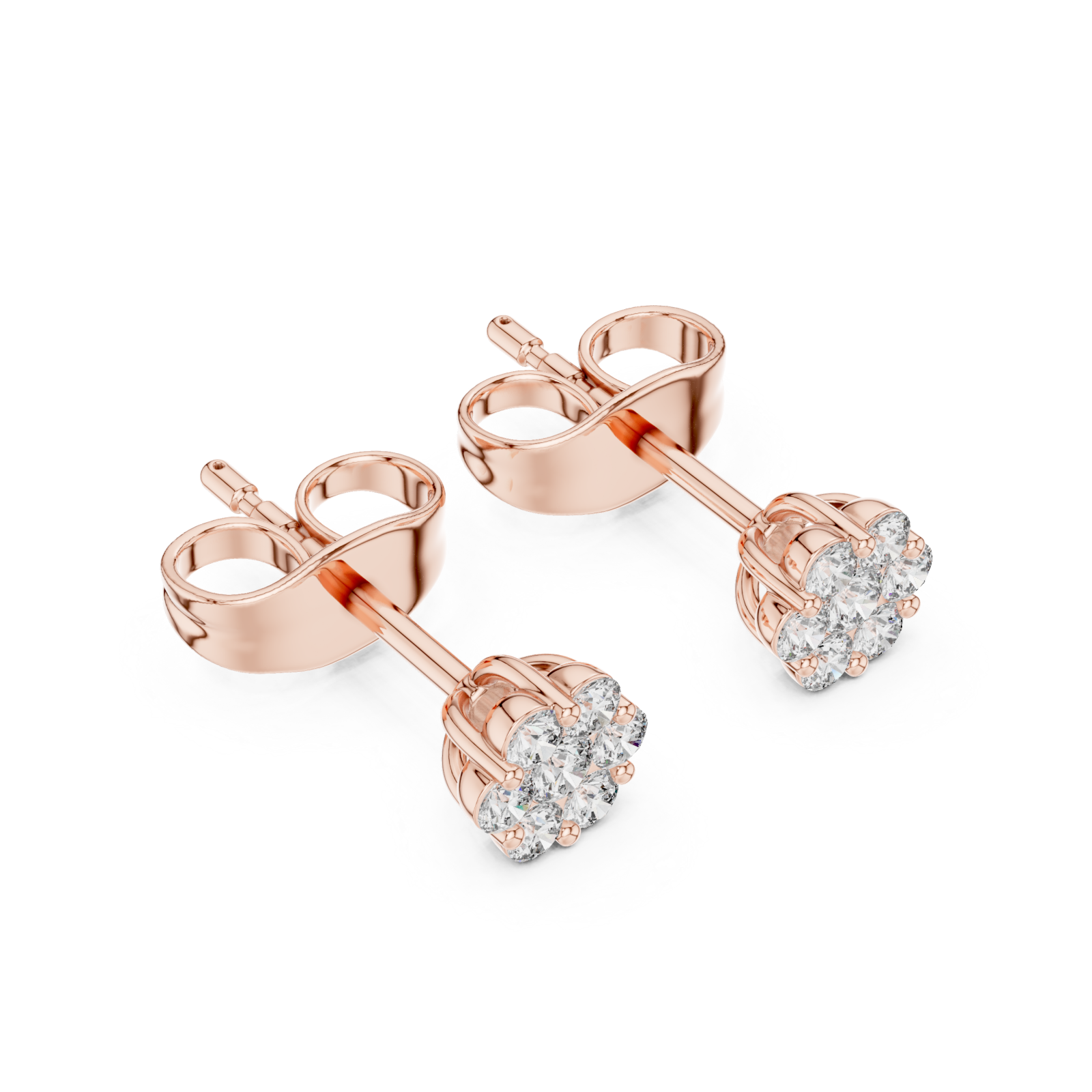  Rose Gold Petal Radiance Studs Right View
