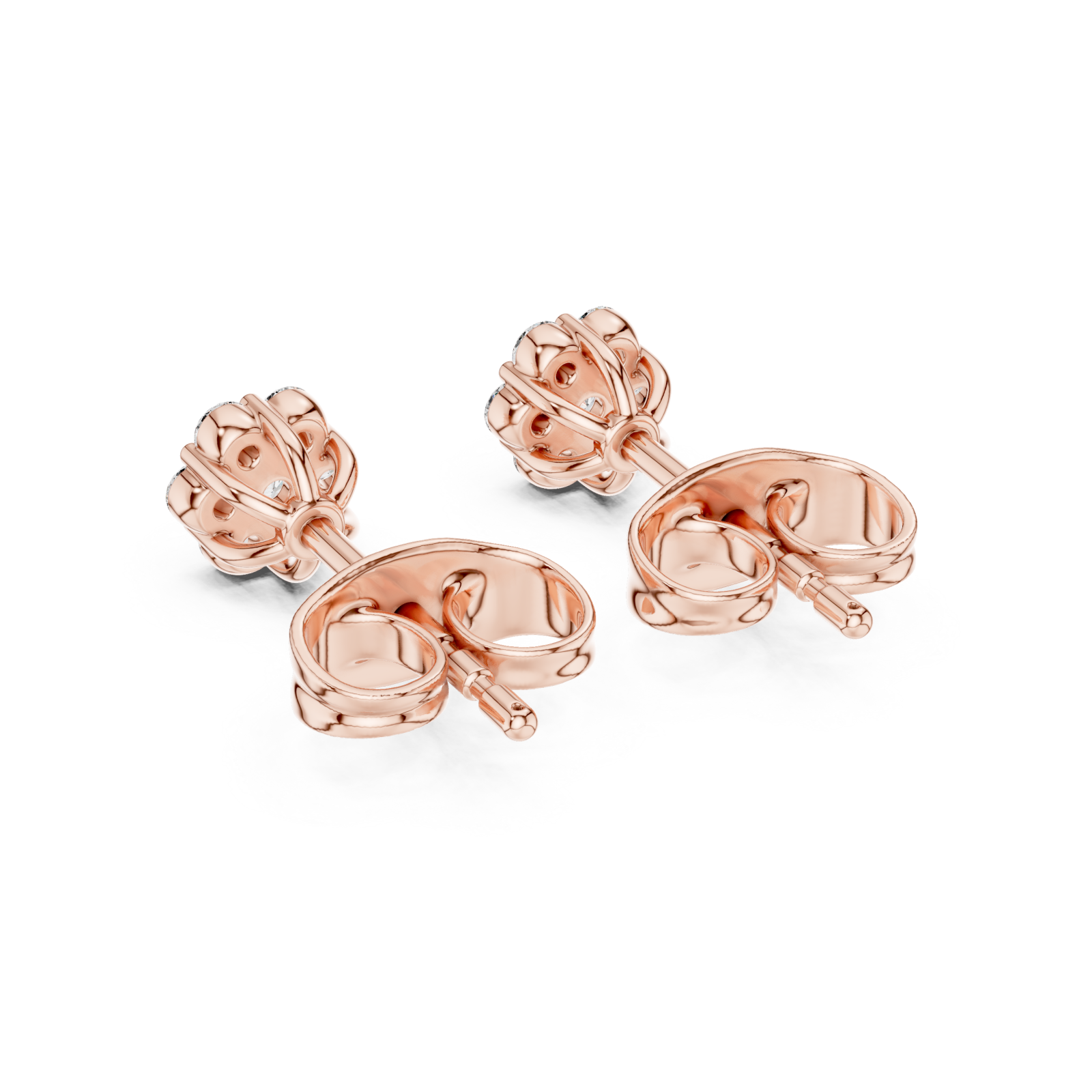  Rose Gold Petal Radiance Studs Side View