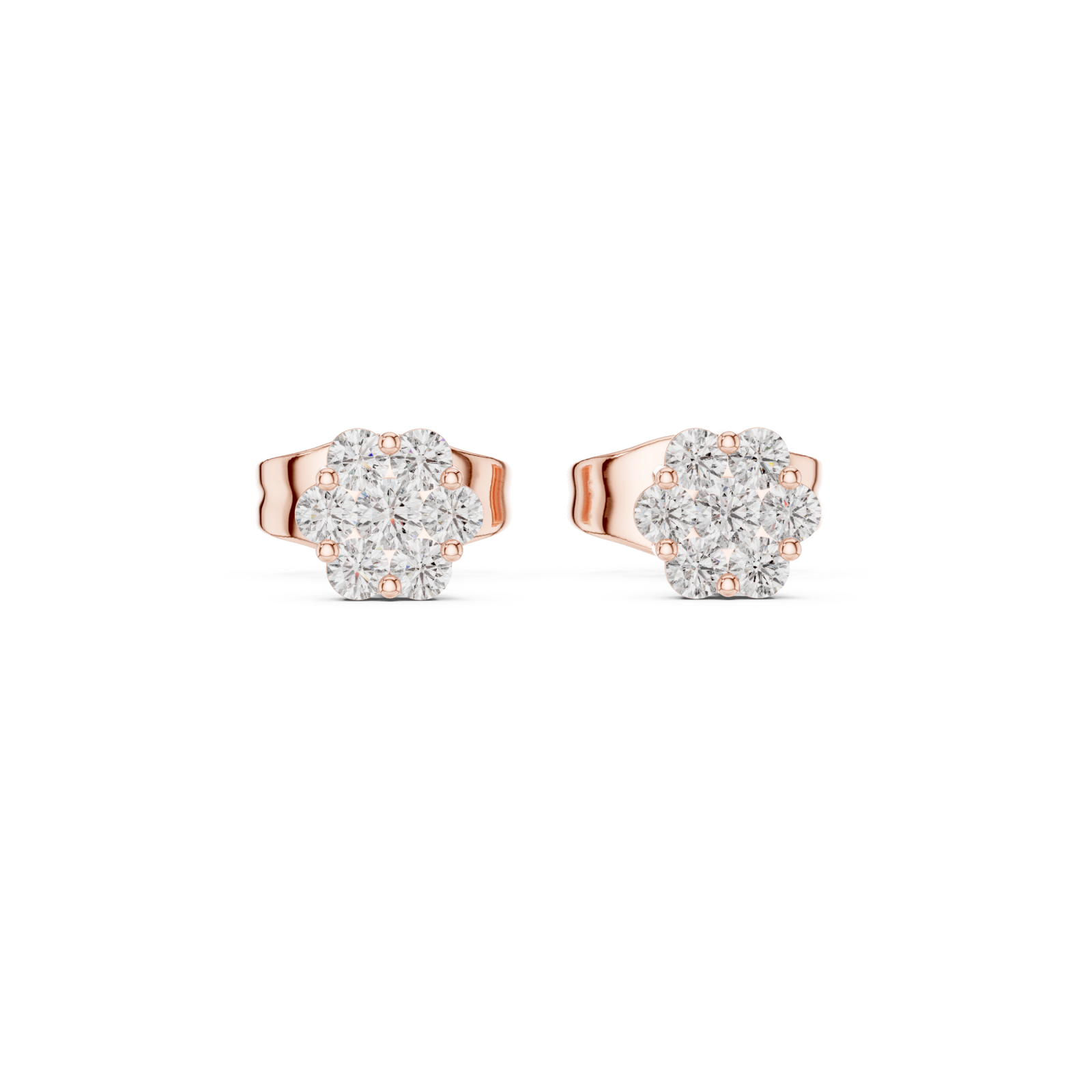  Rose Gold Petal Radiance Studs Front View