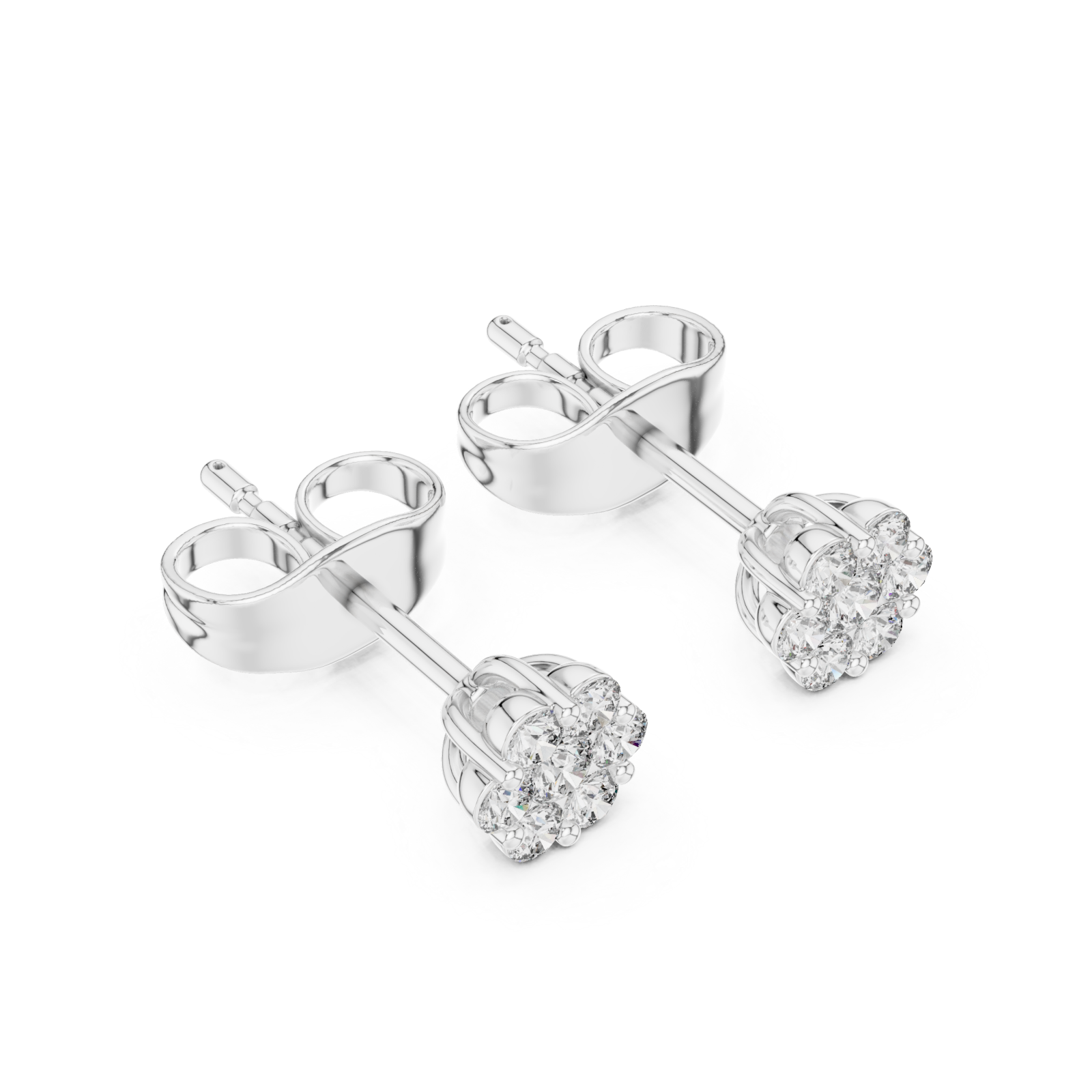  White Gold Petal Radiance Studs Right View