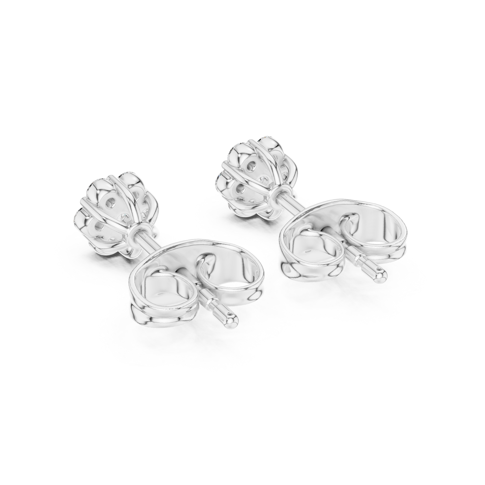  White Gold Petal Radiance Studs Side View