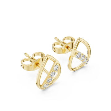 Gold Minimalist Eclipse Openwork Studs Right View