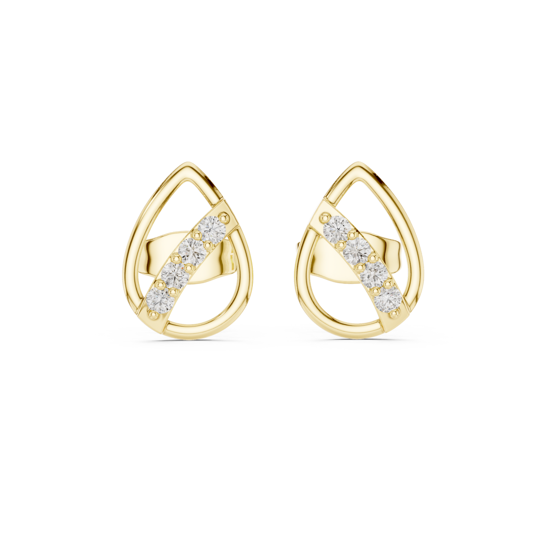 Gold Minimalist Eclipse Openwork Studs Right View