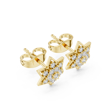 Gold Classic Star Cluster Stud Earrings Right View