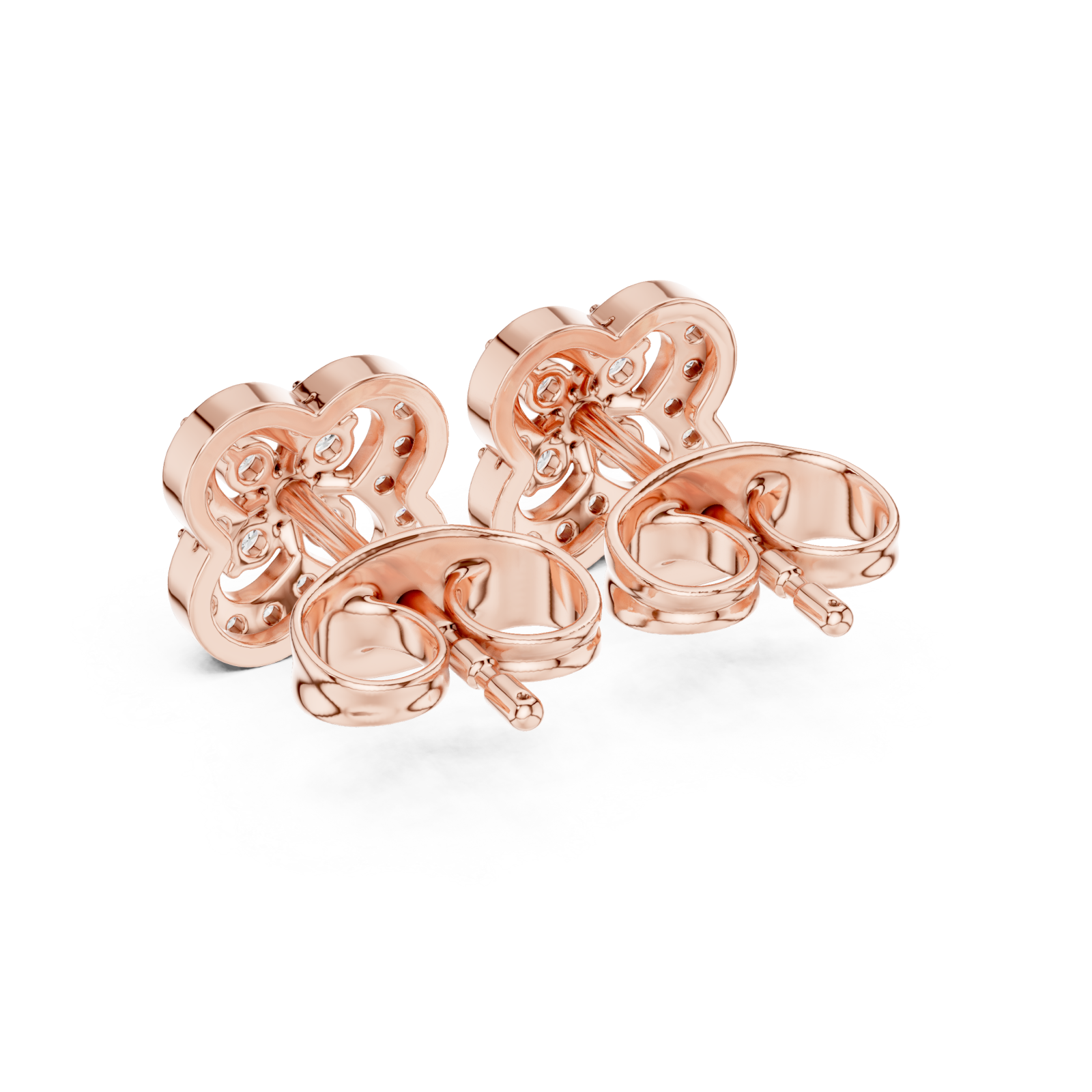  Rose Gold Opulent Luster Mosaic Flower Studs Side View