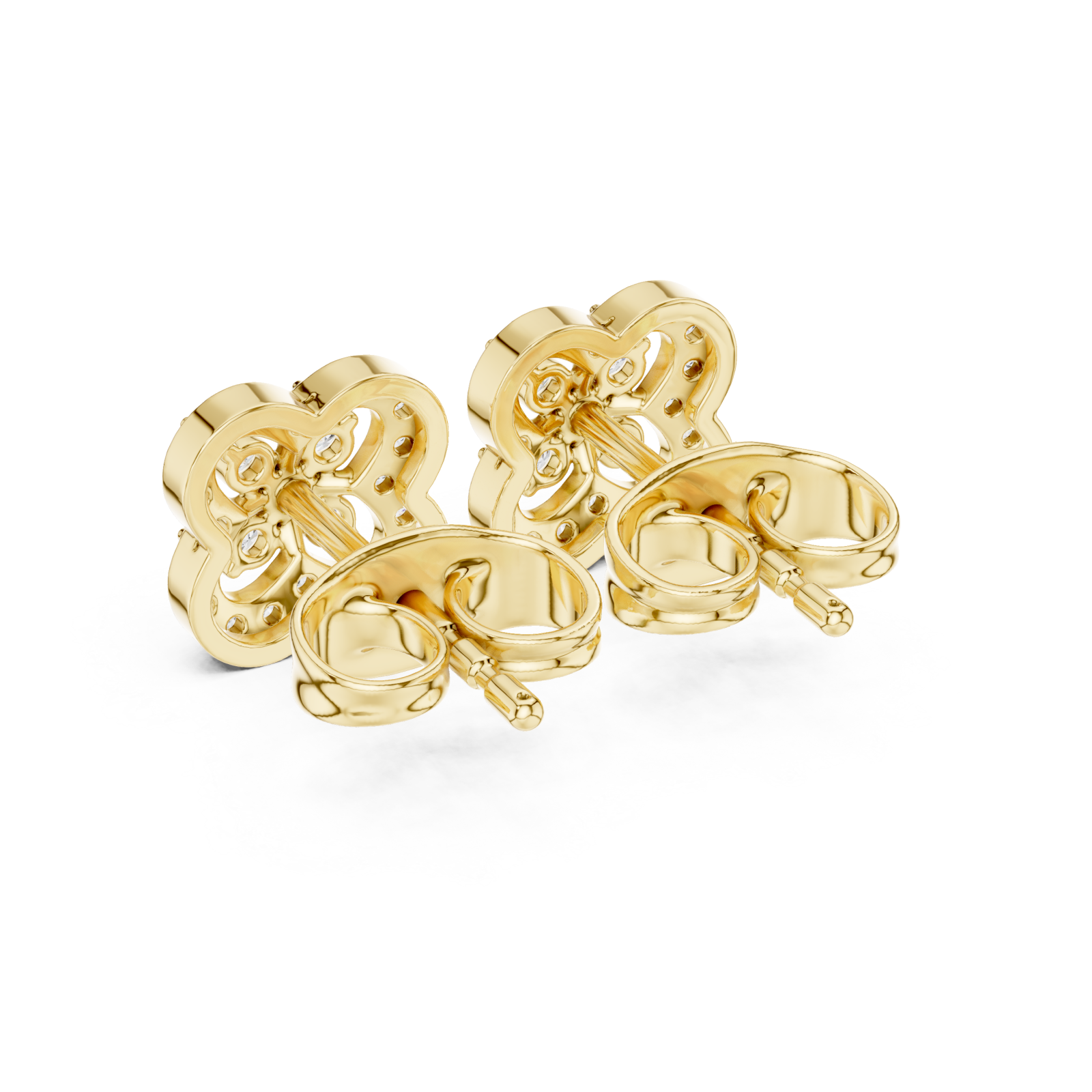  Gold Opulent Luster Mosaic Flower Studs Side View