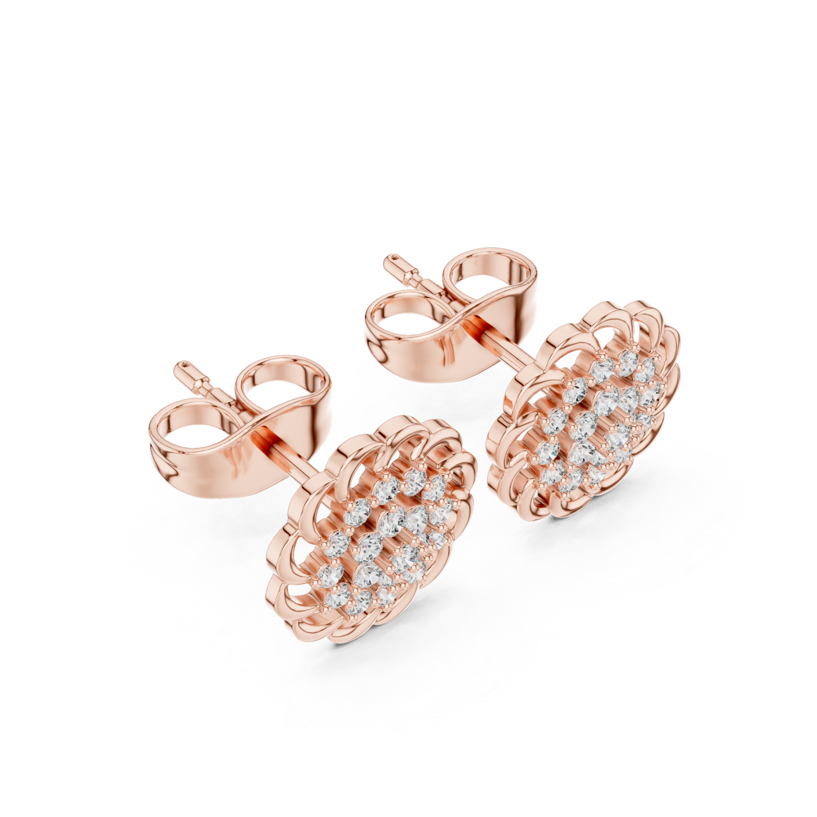  Rose Gold Celestial Reflection Petite Stud Earrings Right View