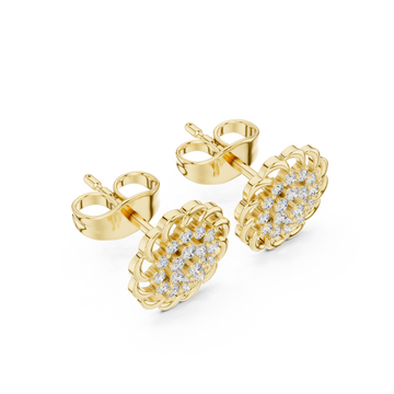 Gold Celestial Reflection Petite Stud Earrings Right View