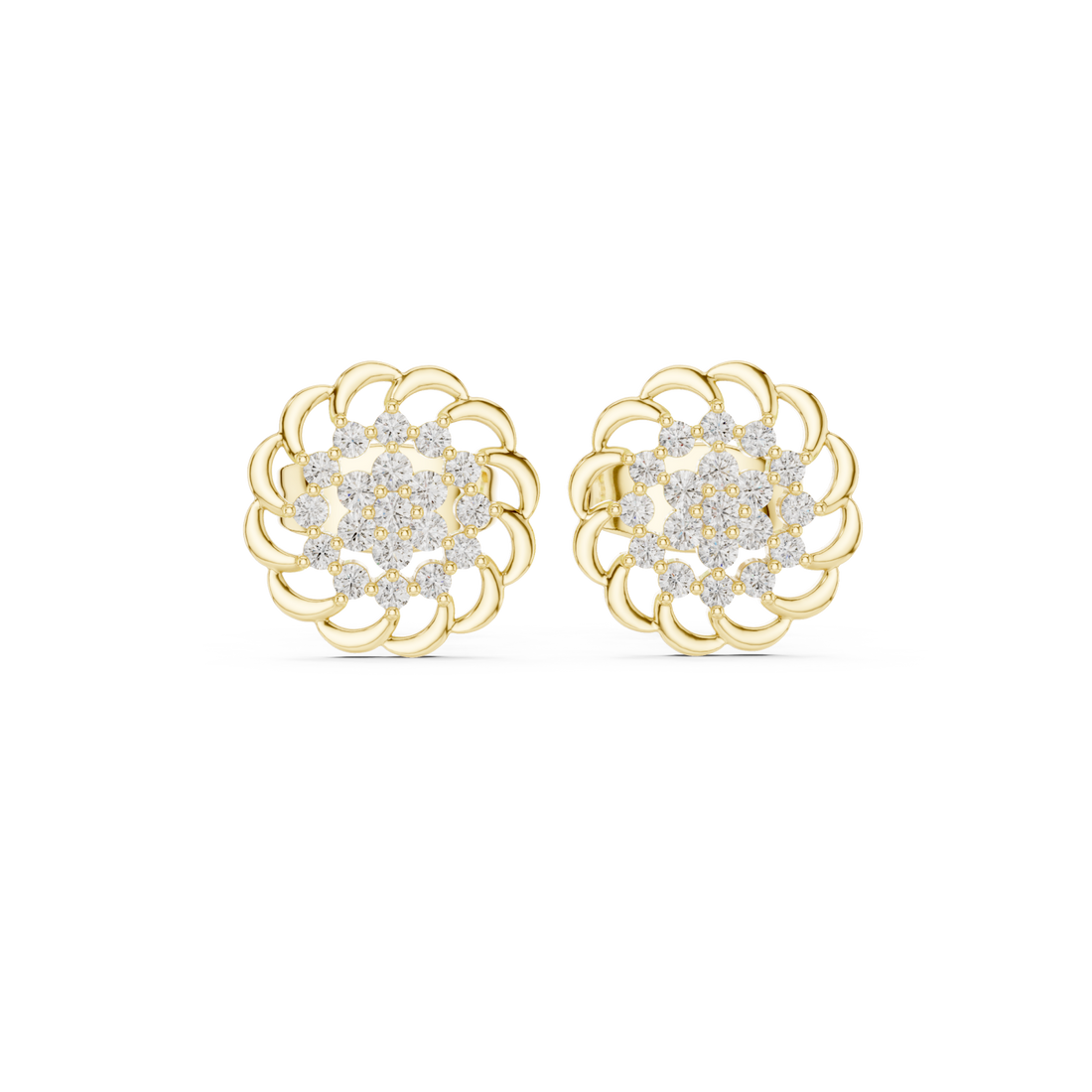 Gold Celestial Reflection Petite Stud Earrings Right View