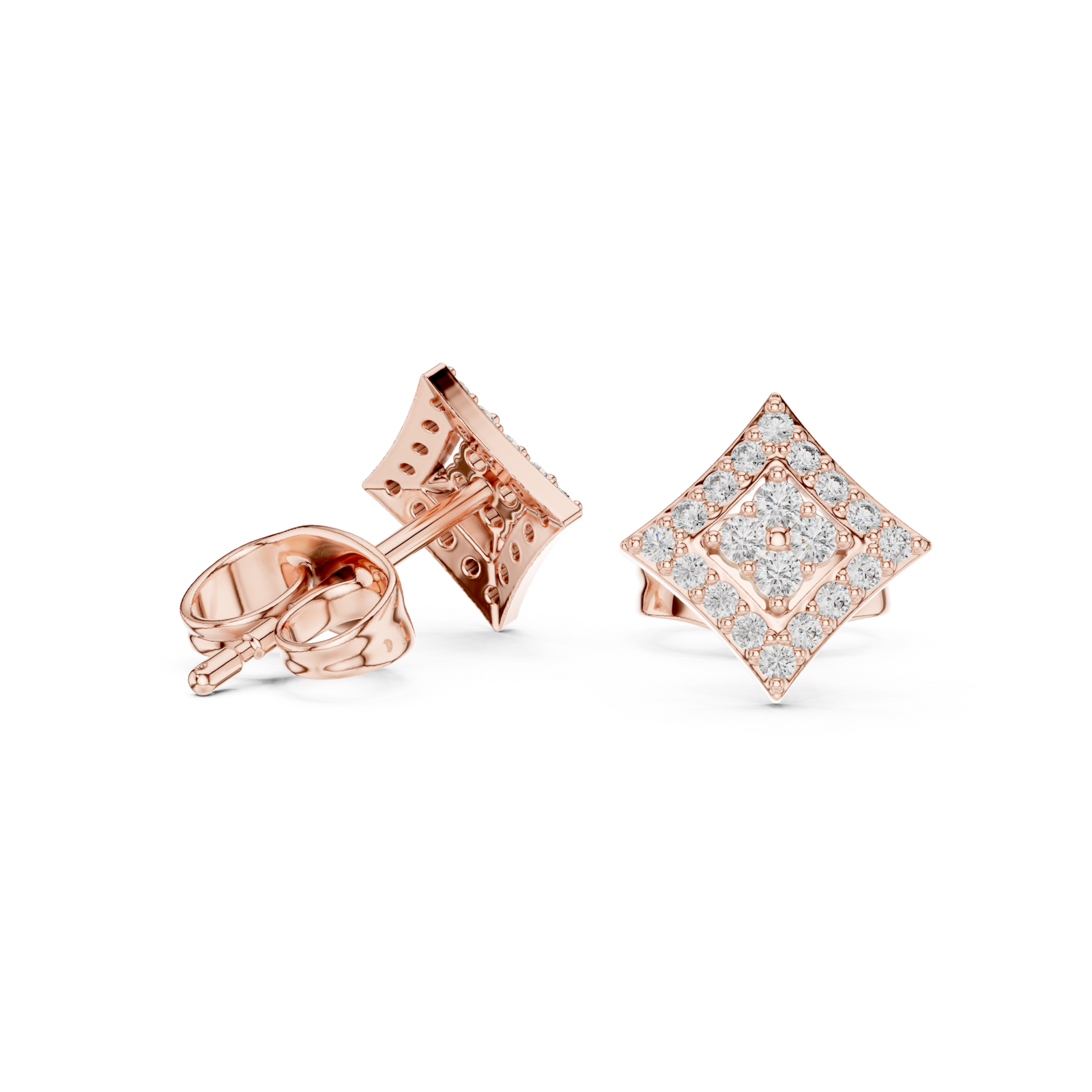  Rose Gold Midnight Whisper Artistry Earring Studs Left View