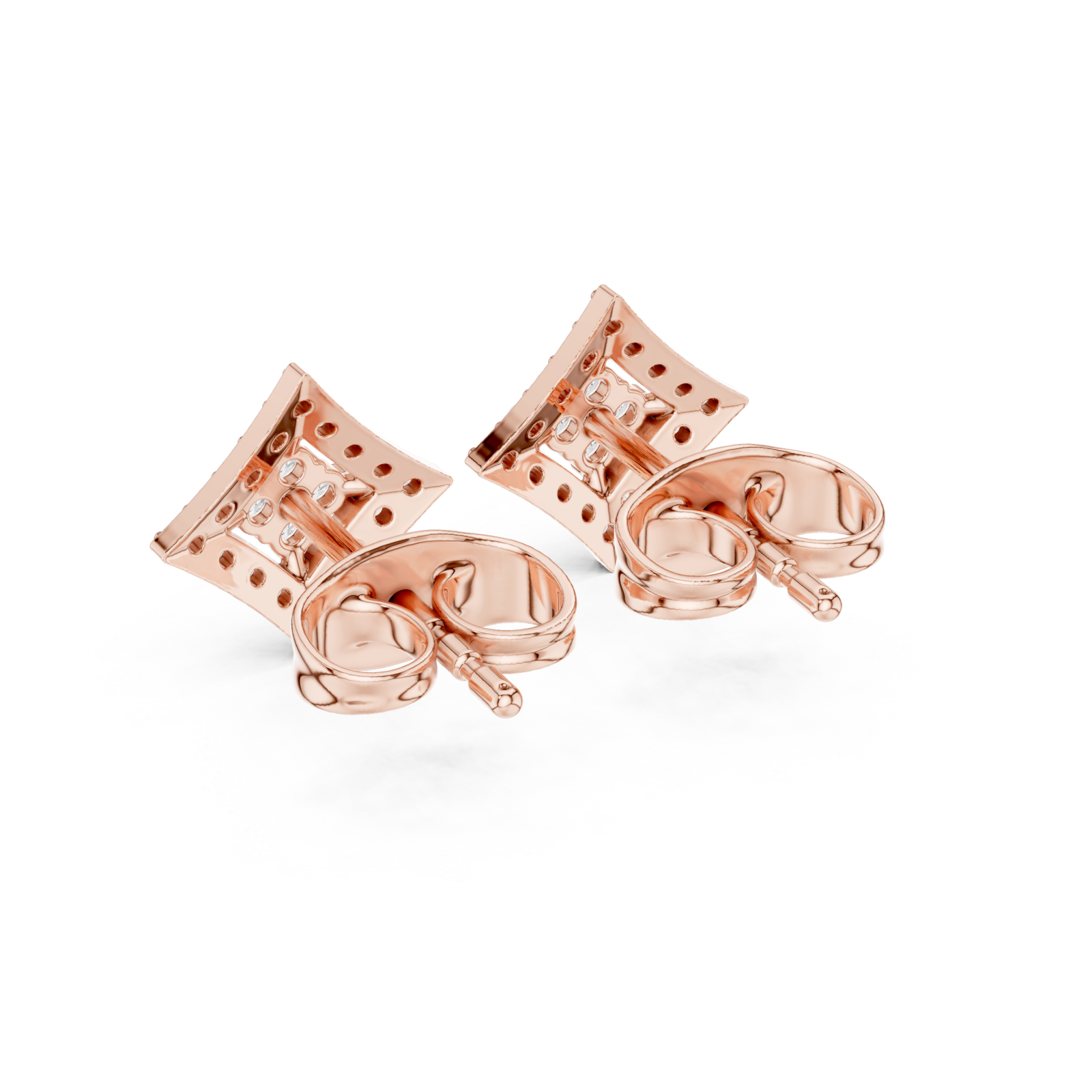  Rose Gold Midnight Whisper Artistry Earring Studs Side View