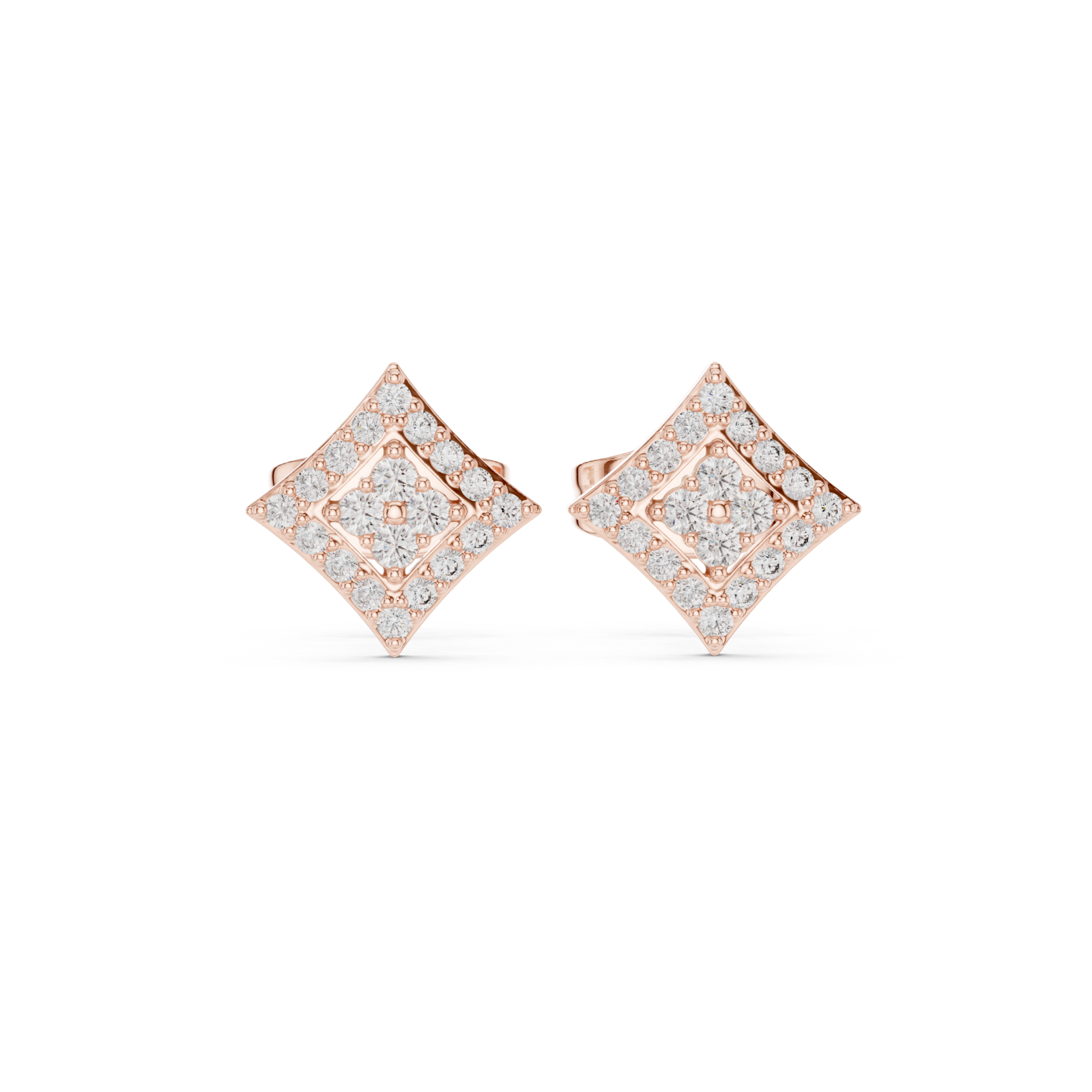  Rose Gold Midnight Whisper Artistry Earring Studs Front View