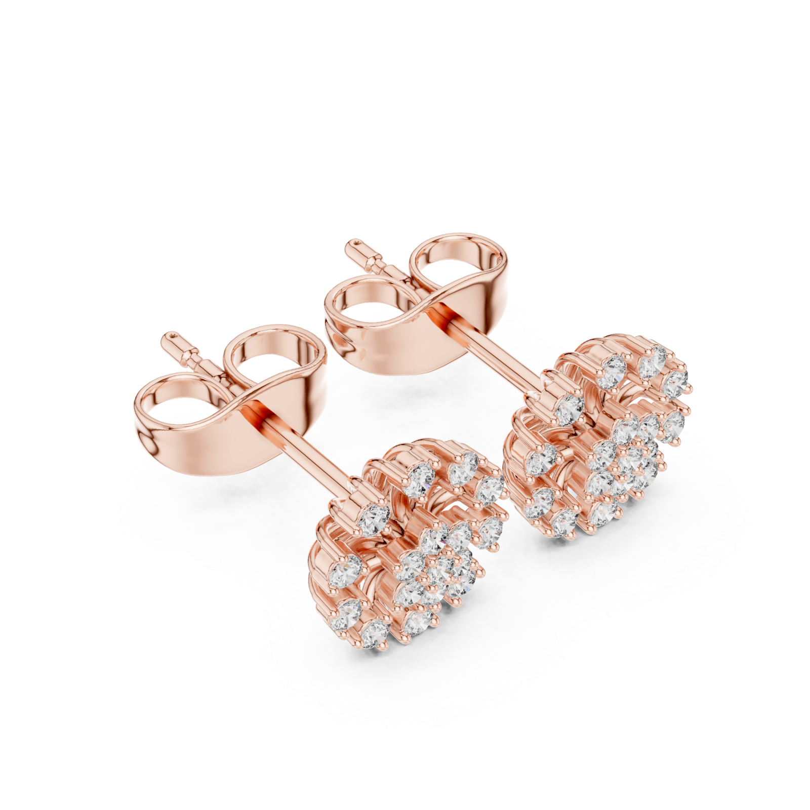  Rose Gold Pure Halo Studs Right View