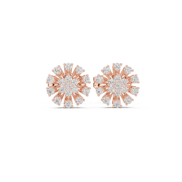  Rose Gold Pure Halo Studs Front View