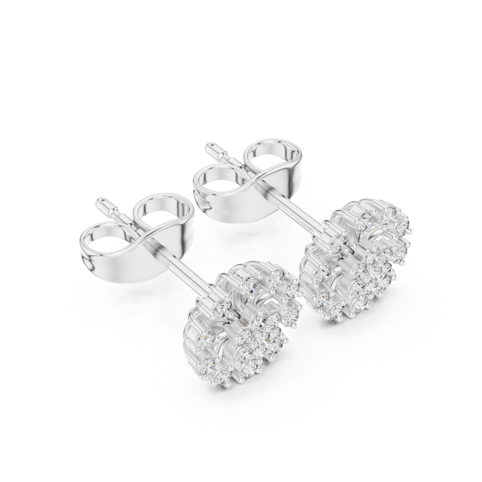  White Gold Pure Halo Studs Right View