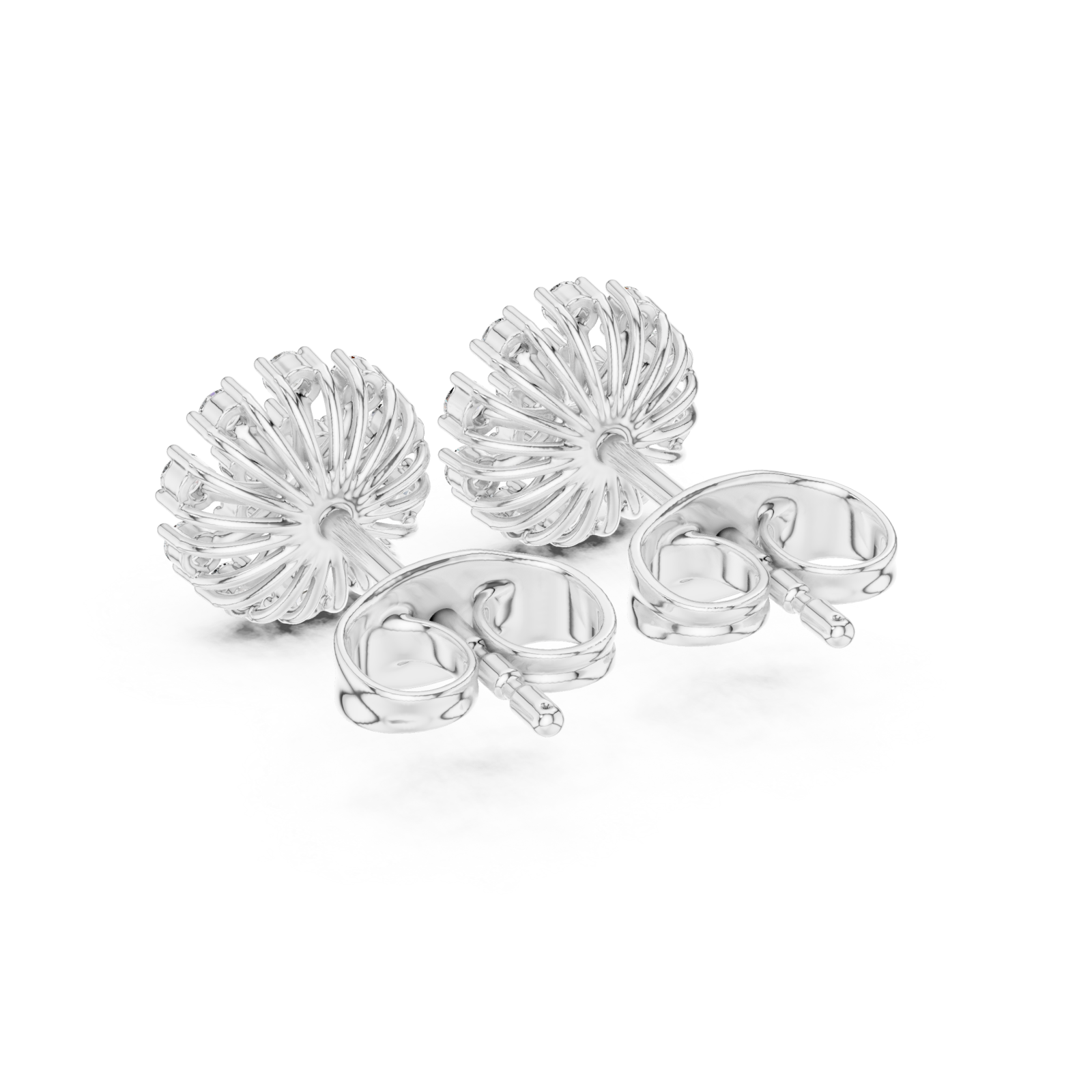  White Gold Pure Halo Studs Side View