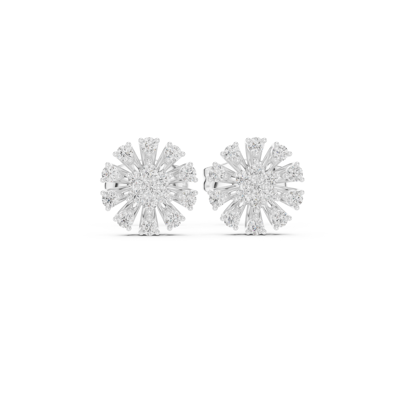  White Gold Pure Halo Studs Front View