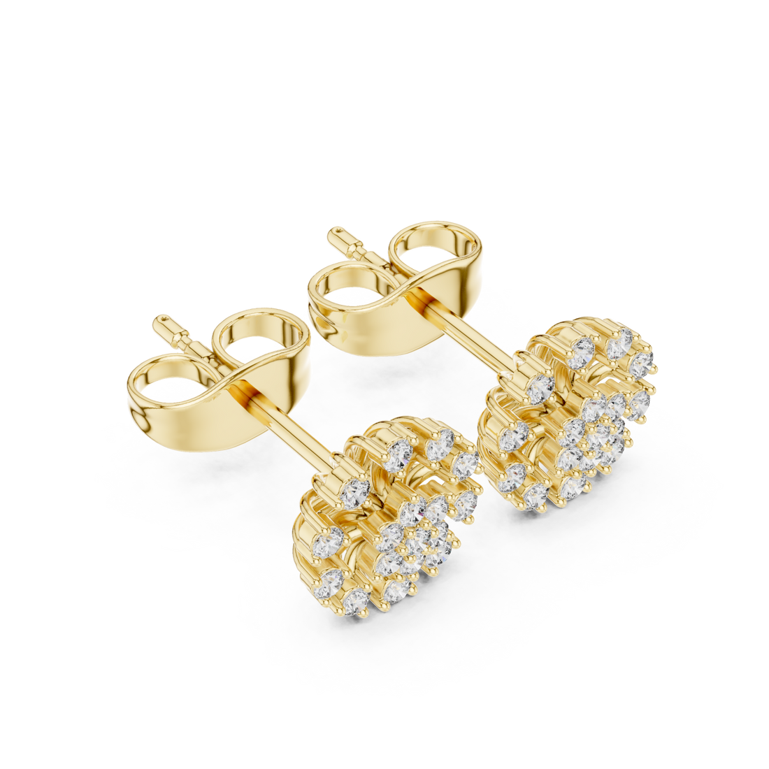 Gold Pure Halo Studs Right View