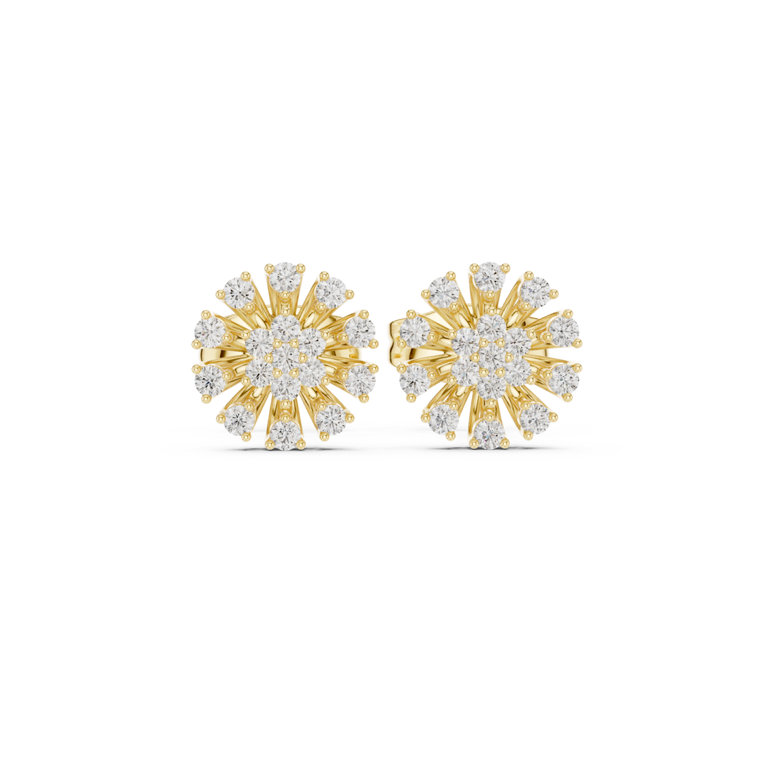 Gold Pure Halo Studs Right View