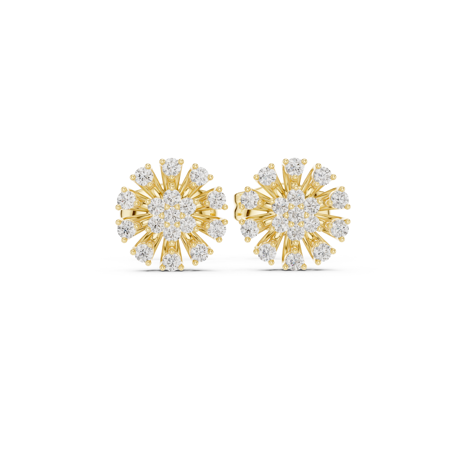  Gold Pure Halo Studs Front View